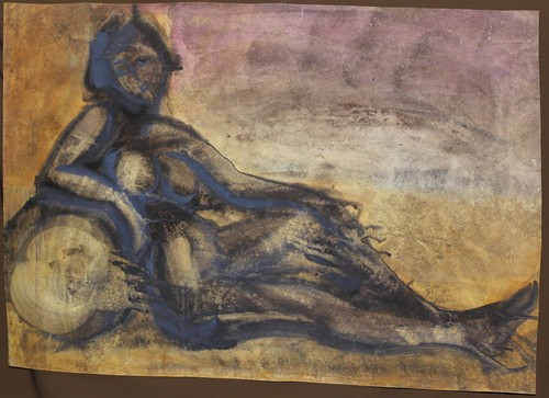 Vintage genuine watercolor painting woman figure nude - Picture 4 of 11