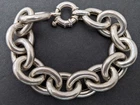 Vintage Italy Milor Sterling Silver 925 Heavy Duty Huge Ring Link Bracelet 63.3g