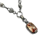 Estate Luxury Brilliant Cut Citrine Silver Necklace Crystal Double Heart VTG