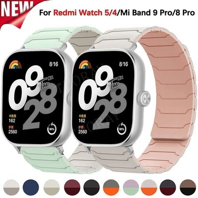 Magnetic Silicone Loop Band Strap For Redmi Watch 5 4/Xiaomi Mi Band 8 Pro 9 Pro