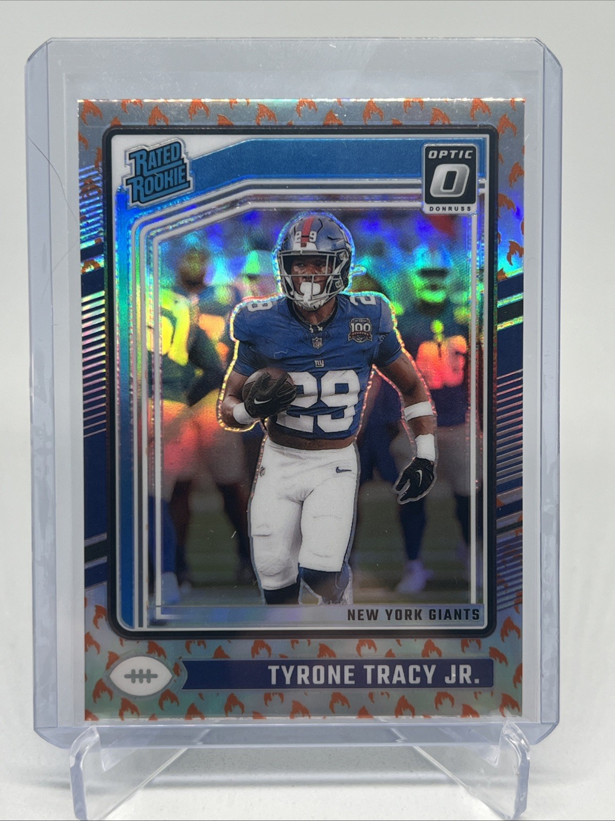 2024 Panini Donruss Optic - Rated Rookie Tyrone Tracy Jr. #259 Fire Prizm (RC)