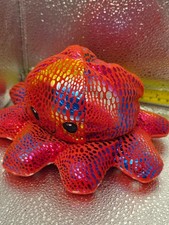 Red Happy Sad reversible octopus plush toy Mood indicator 8  