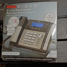 RCA VISYS Corded Business Phone 4 Line Expandable Black/Silver 6.0 expansion