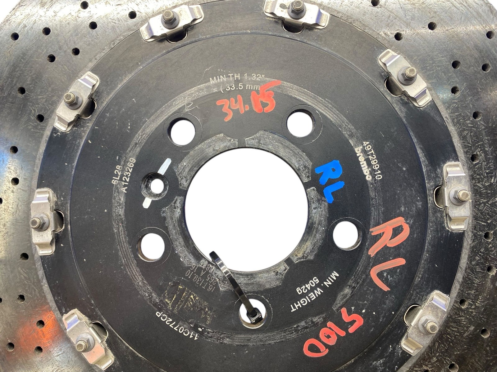 2016-2021 MCLAREN 570S REAR LEFT 34.15MM 5100G CARBON CERAMIC BRAKE ROTOR DISC