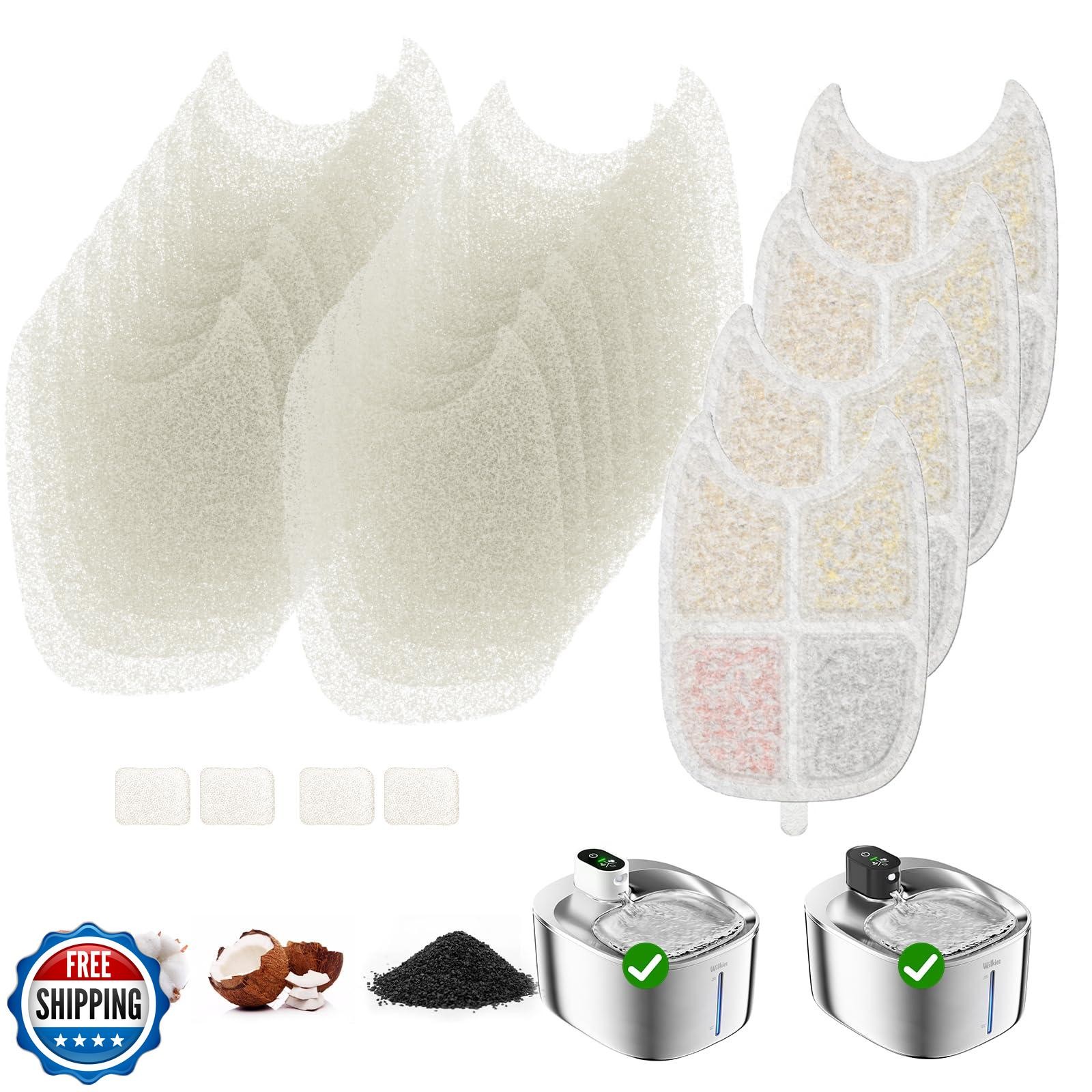 WILKIEE 4 Pack FS10 Plus Replacement Filters with 16 Pre-Filters