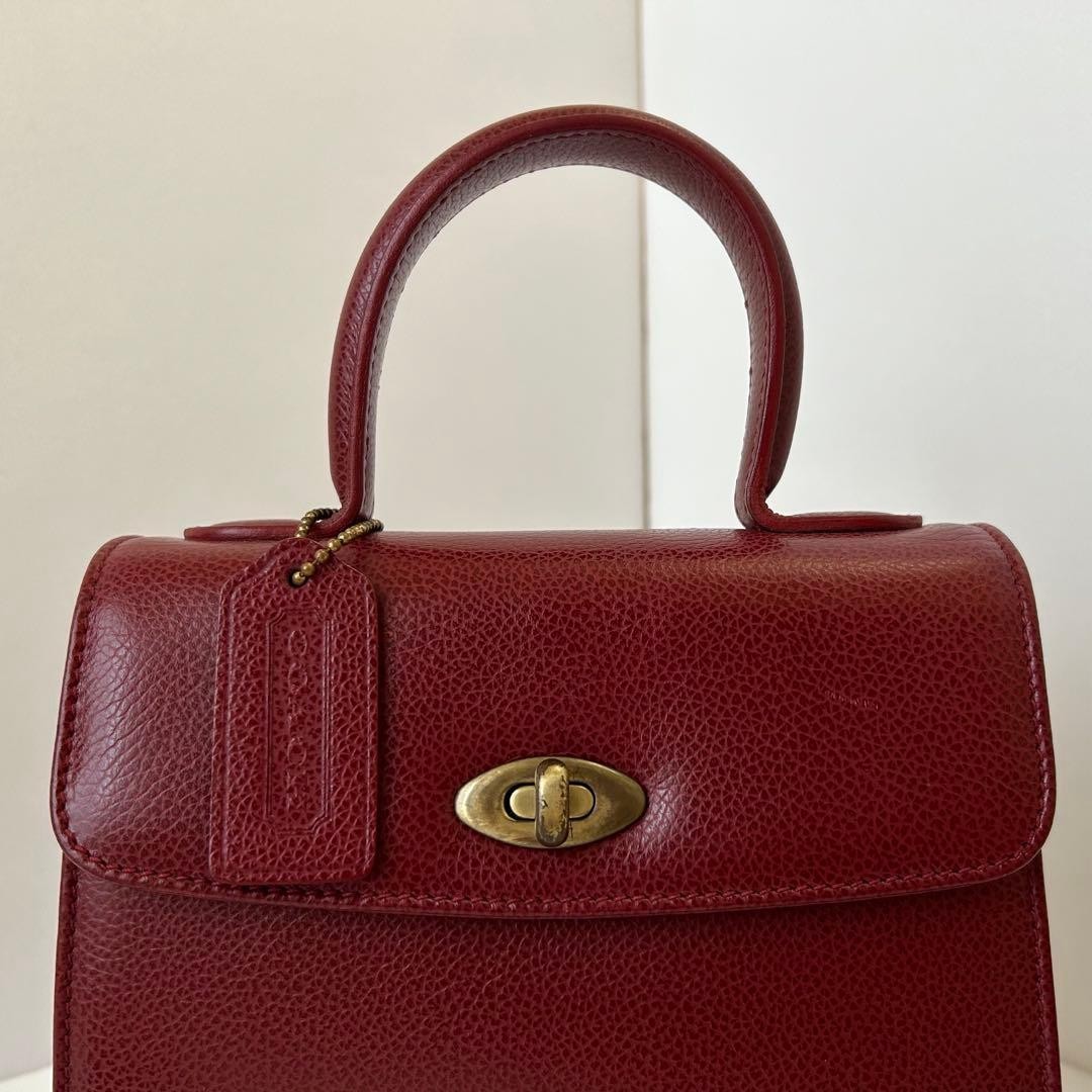 Rare Red Coach Madison Gracie 4413 Bag Garnet Leather 2way Italy