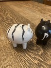 Ceramic Artist Vintage 90’s Cats Salt and Pepper Shakers Hand Painted EUC B & W — photo 4