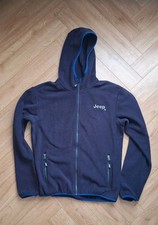 Mens Jeep Fleece Jacket In Blue Size Uk Mens Medium
