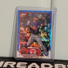 Topps Series 2 Blue Foil Rookie Serial Numbered #597 Bubba Thompson Rangers /999