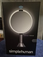 simplehuman Sensor Mirror 5x Magnification LED Lighted Round Silver Mirror