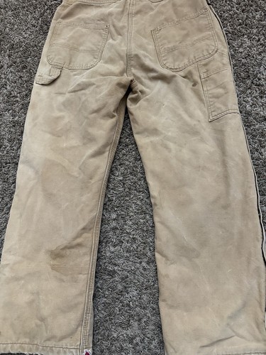 Carhartt Quilt Red Lined Duck Canvas Coveralls Brown MADE IN USA Mens Size 38 - Picture 8 of 11
