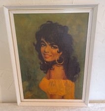 E.W. TOPMAN- Vintage Oil Painting on Canvas- Tretchikoff Style-Signed/Framed 60s