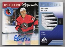 2021-22 SP Game-Used Hall of Fame Legends Sweaters Auto Patch Sergei Zubov 17/25