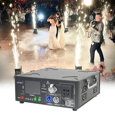 1500W Black Mobile Battery Powered Packs Base Cold Spark Machine for Wedding