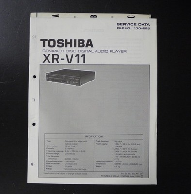 Original TOSHIBA XR-V11 Compact Disc Audio Player Service-Manual!! S43