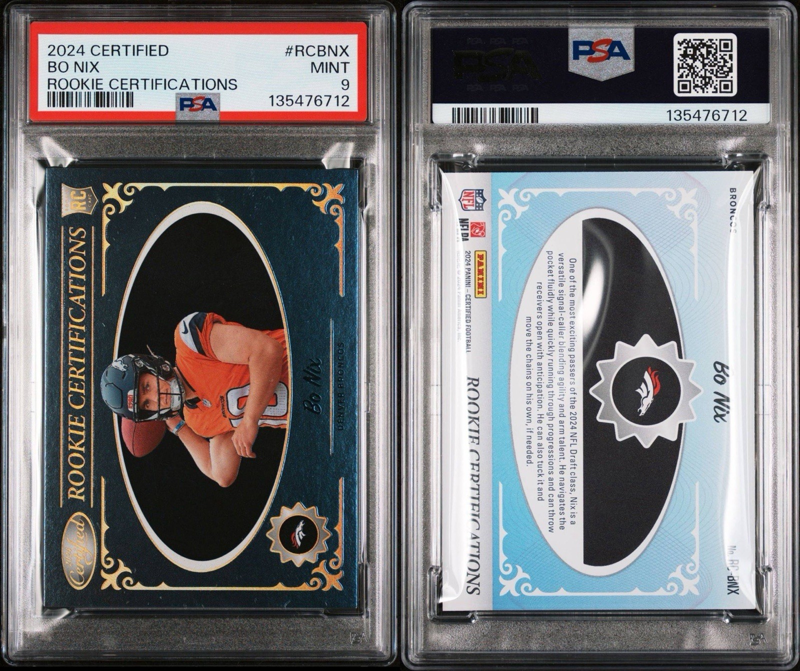 2024 Certified Bo Nix Rookie Certifications PSA 9 #RCBNXCase Hit