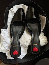 larroude women shoes size 9, black mule, hand...