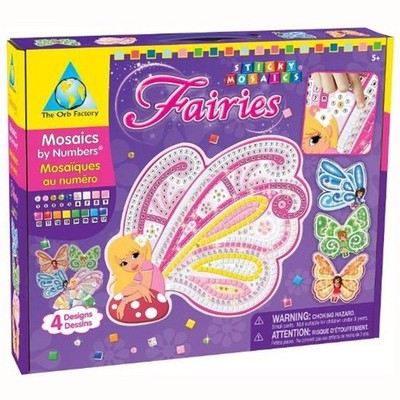 The Orb Factory Sticky Mosaics Kinder Mosaik Bastelset Fee Elfen 4 Bunte Designs