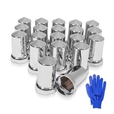 20PCS 33mm Lug Nut Covers Bullet Flanged ABS Chrome Plastic Push-on Nut 20 PCS