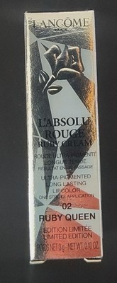 LANCOME L'Absolu Rouge RUBY CREAM Lipstick 02 RUBY QUEEN *New In Box FULL SIZE