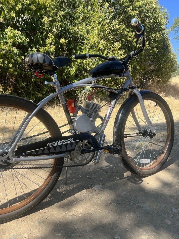 Bicicleta Motorizada 100cc Negra Beach Cruiser Foto 3 de 4