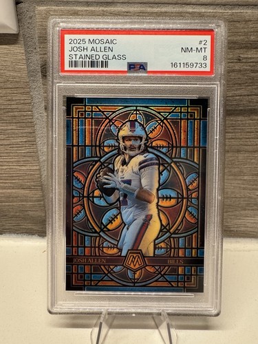 2025 Mosaic Stained Glass Josh Allen PSA 8 Buffalo Bills Case Hit