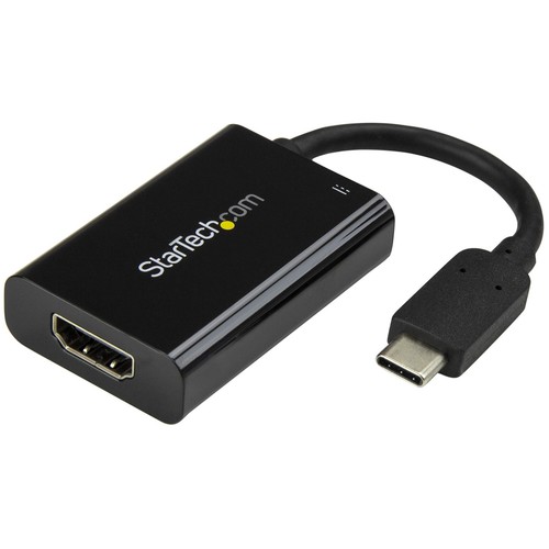 StarTech.com USB C to HDMI 2.0 Adapter with Power Delivery - 4K 60Hz USB Type-C