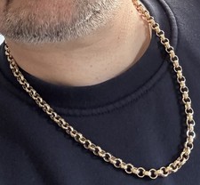 9ct Gold Old London Belcher Chain 22” 61 Grams 7mm Heavy Large Hallmark 375