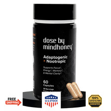 MINDHONEY DOSE 60 Ct Nootropic Brain Supplement Focus Mood Energy Memory