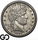 1908-D Barber Quarter, Choice AU+
