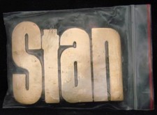 SA10176  NOS  VINTAGE 1970s/80s CUT-OUT NAME  STAN  SOLID BRASS BUCKLE