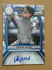 2025 Topps Tribute DREW ROMO #TA-DR Blue AUTO RC /150       Colorado Rockies