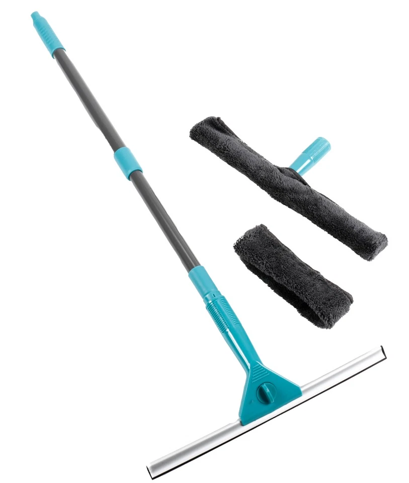 Fensterreinigungsset Fensterwischer Abzieher Mikrofasertuch Teleskopstange - Bild 2 von 4