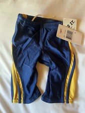 NWT Speedo Swimsuit Jammers Navy  Gold Boys Size 22 for Competitive Swimming