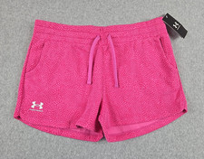 Under Armour Girls Size X-Large Fleece Shorts Pink Activewear Athleisure NWT