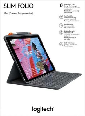 Logitech Slim Folio Tastatur Case iPad 10.2 7/8/9 Gen QWERTZ Graphit