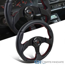 320mm Jdm Racing Sport Aluminum Steering Wheel Wblack Pvc Leatherred Stitching