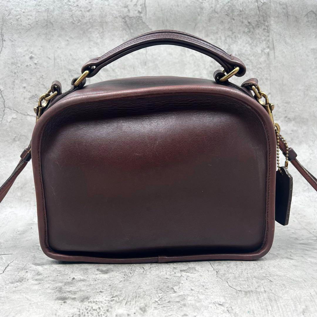Old Coach 9991 Dark Brown 2Way Shoulder Bag Leather Lunchbox Style