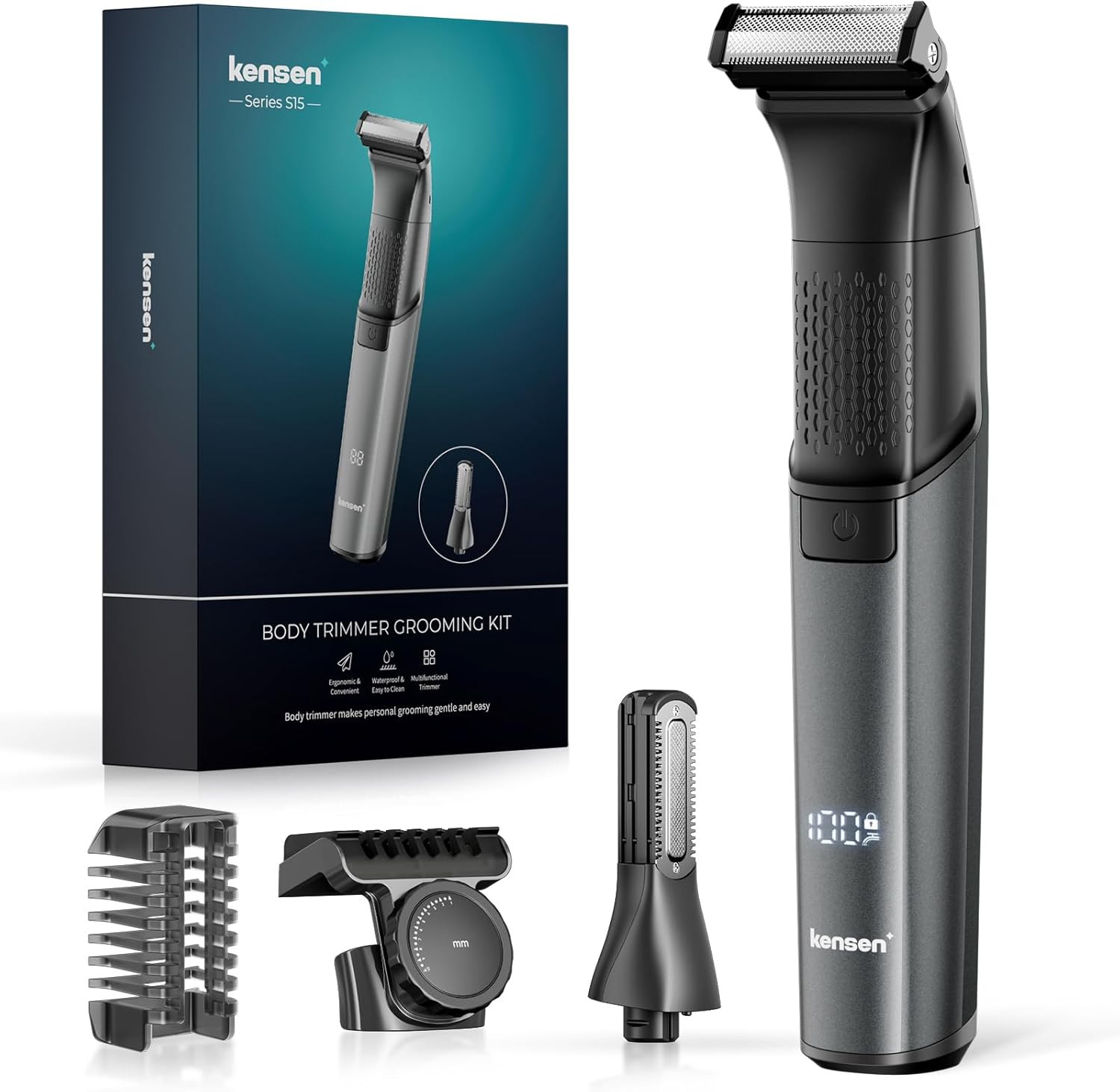 Intimrasierer Mann, Kensen 2 in 1 Rasierer Herren Intimbereich Wasserdicht Körpe