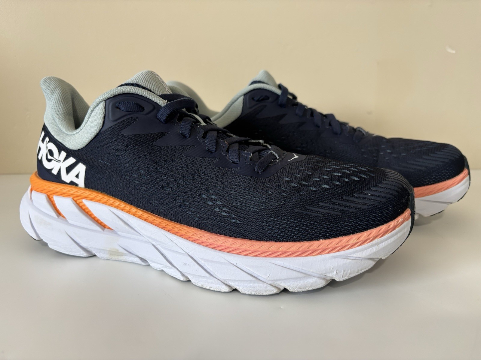 Hoka One One Sneakers Womens 10 Clifton 7 1110509 BIBH Blue Running Gym Shoes