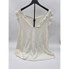True Craft 4x Ivory Ruffle Trim Sleeveless V-neck Top True Craft 4x Ivory Ruffle Trim Sleeveless V-neck Top