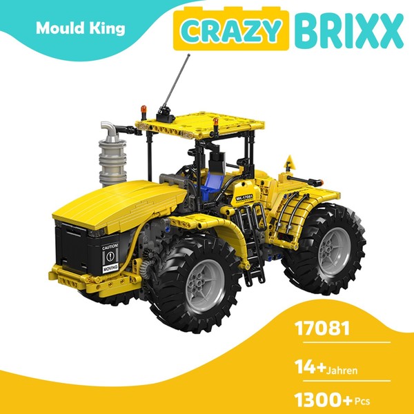 Mould King 17081 Traktor Gelb Technik Diy Klemmbausteine Ferngesteuert Rc-image