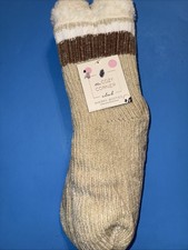 Slipper Bootie Socks Sherpa Lined - The Cozy Corner Club - women s Small/Med 6-7