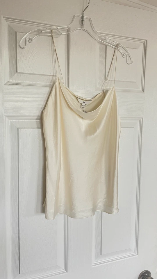 Banana Republic Charlotte 100% Silk Camisole Cowl Top in Ivory champaign - Image 2 of 4