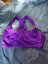 SYLVIA P crop top Size 10 GYMNASTICS DANCE under leotard FUN BACK purple coral