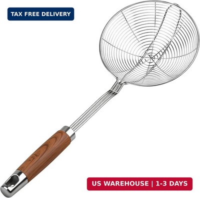 ChefBee 5.3'' Spider Strainer Skimmer Spoon with Handle, Stainless Steel Wire Str