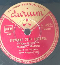 SALE Mario Marini ITALY 1955 VG+ 78 RPM 10 inch Durium 10594 Giuvanne Chitarra