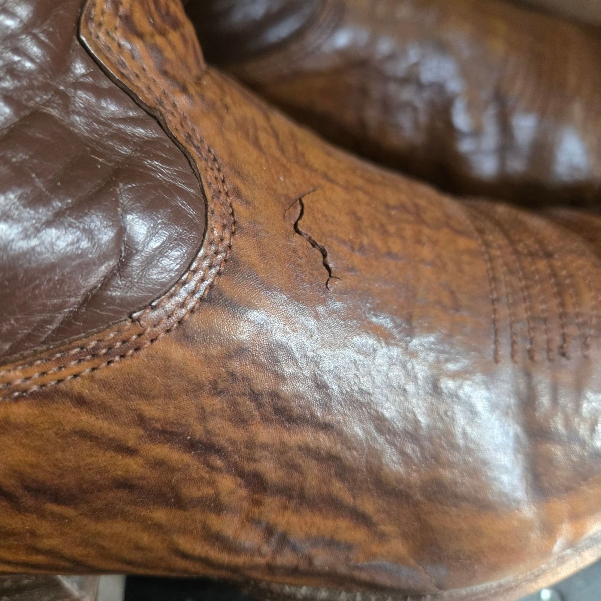 CRISTOBAL ROMERO ウエスタンブーツ　レザー　ビンテージ Cristobal Romero Cowboy Boots Brown Leather mens 7.5 Western Wear