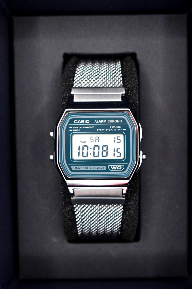CASIO A158WEM-3JF カシオ　正規品 CASIO CLASSIC Series A158WEM-3JF Digital Unisex Green Dial