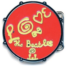 Men's Beatles Love Drum Belt Buckle Red